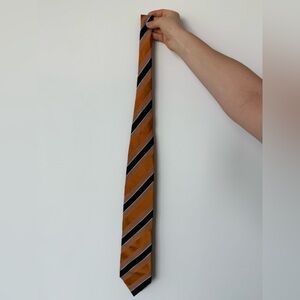 Ermenegildo Zegna Orange and Maroon Striped Tie